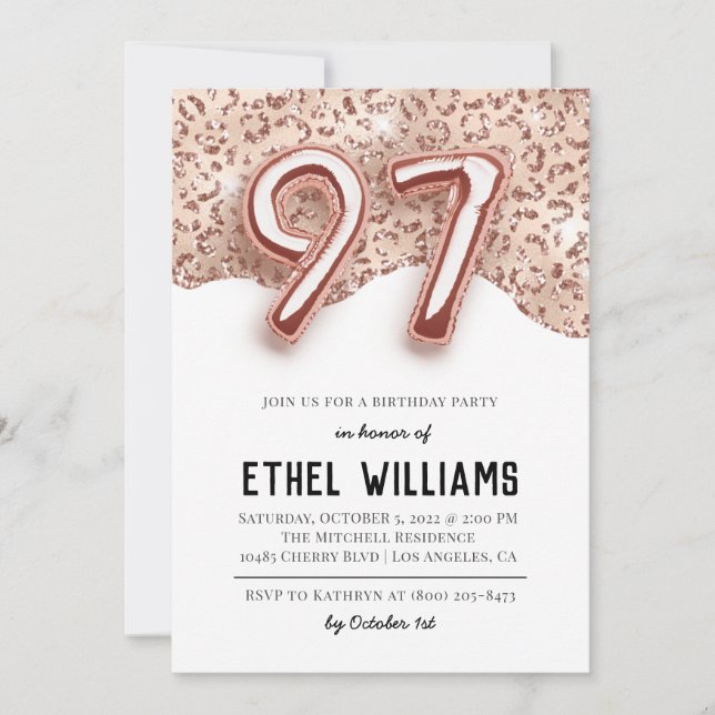 97th Birthday Party Invitation (Front)