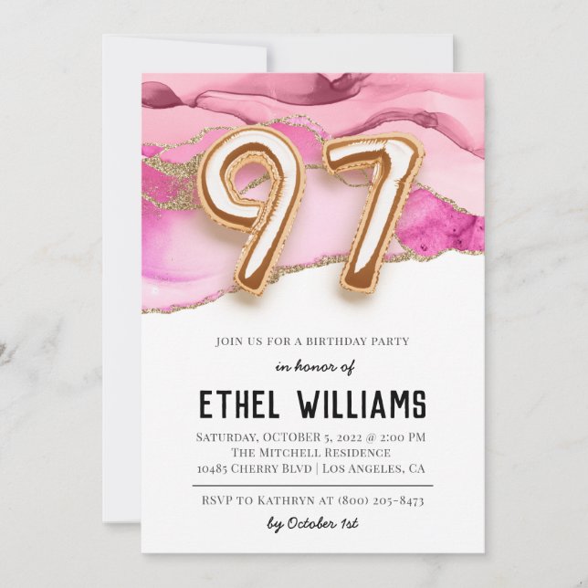 97th Birthday Party Invitation (Front)