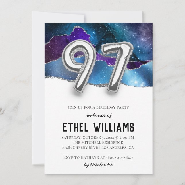 97th Birthday Party Invitation (Front)