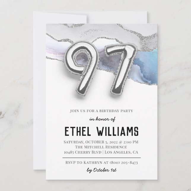 97th Birthday Party Invitation (Front)
