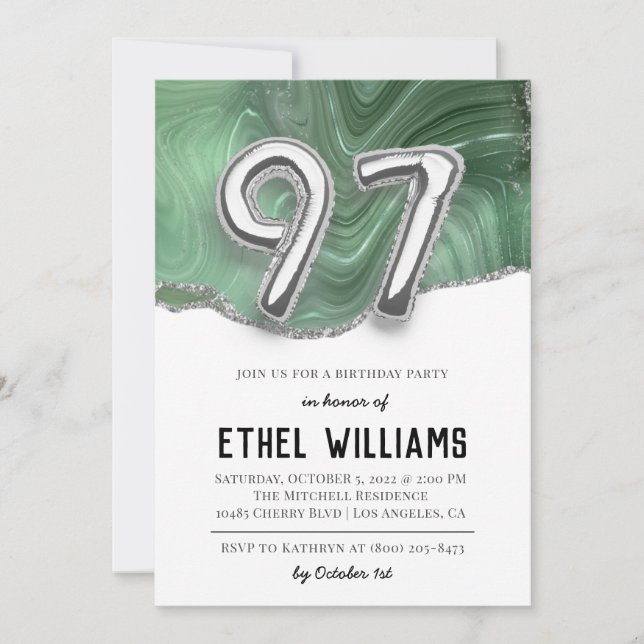 97th Birthday Party Invitation (Front)