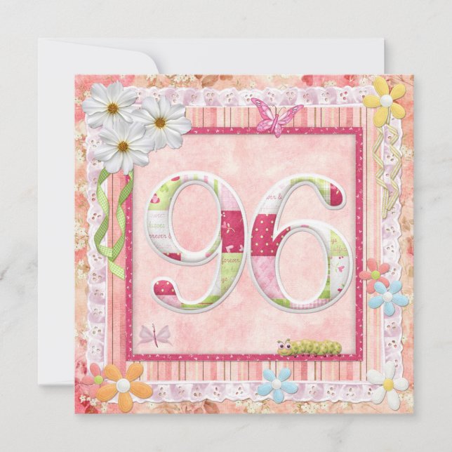 97th birthday party scrapbooking style invitation (Front)