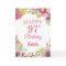 97th Birthday Watercolor Floral Flowers Pink Card