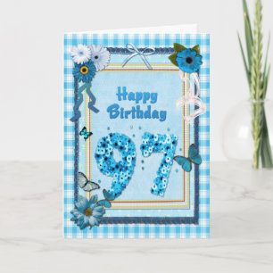 97th Birthday with a scrapbook effect Card