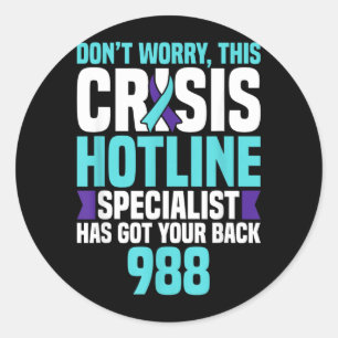 988 Cr Hotline Spegovernment Agencylist Mental Classic Round Sticker