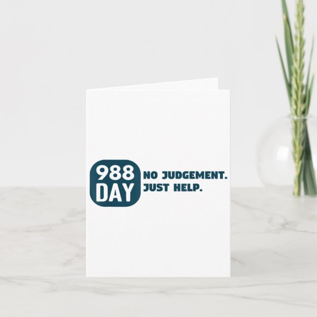 988 Day - September 8 - Suicide Prevention Awarene Card (Front)