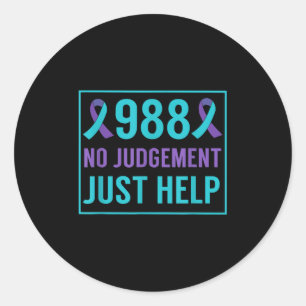 988 Day - September 8 - Suicide Prevention Awarene Classic Round Sticker