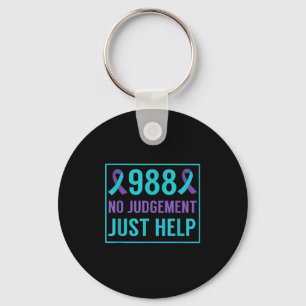 988 Day - September 8 - Suicide Prevention Awarene Key Ring