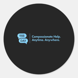 988 Day - Support Prevention 9_8 988 Day Classic Round Sticker