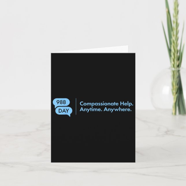 988 Day - Suprt Suicide Prevention 9_8 988 Day  Card (Front)