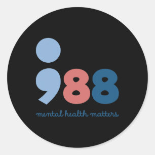 988 Mental Health Problems Suicide Prevention Awar Classic Round Sticker