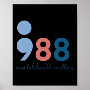 988 Mental Health Problems Suicide Prevention Awar Poster