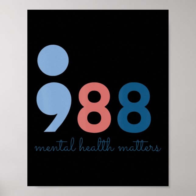 988 Mental Health Problems Suicide Prevention Awar Poster (Front)