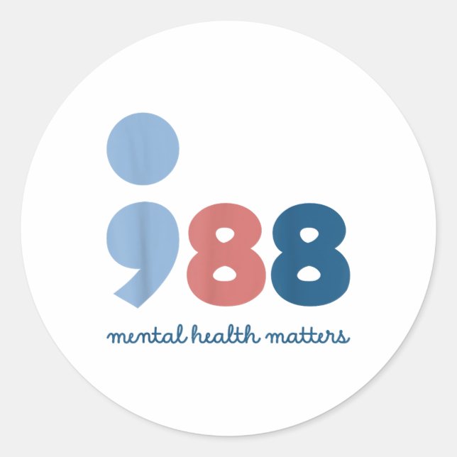 988 Mental Health S Suicide Prevention Awareness  Classic Round Sticker (Front)