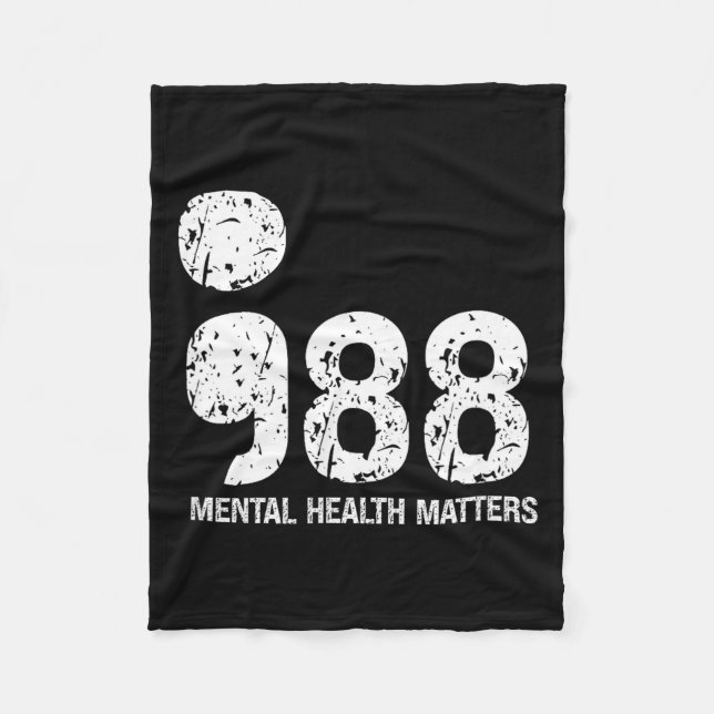 988 Mental Health S Suicide Prevention Awareness  Fleece Blanket (Front)