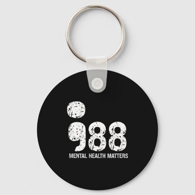 988 Mental Health S Suicide Prevention Awareness  Key Ring (Front)