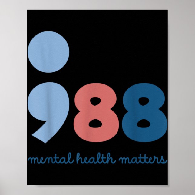 988 Mental Health S Suicide Prevention Awareness  Poster (Front)