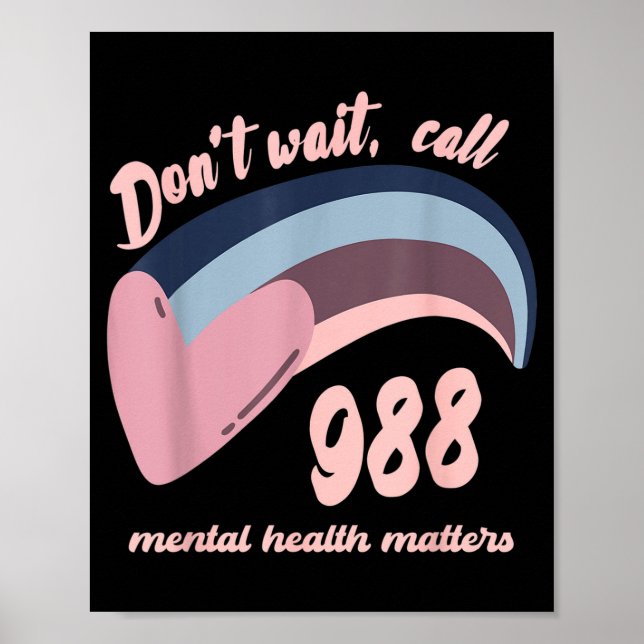 988 Mental Health S Suicide Prevention Awareness  Poster (Front)