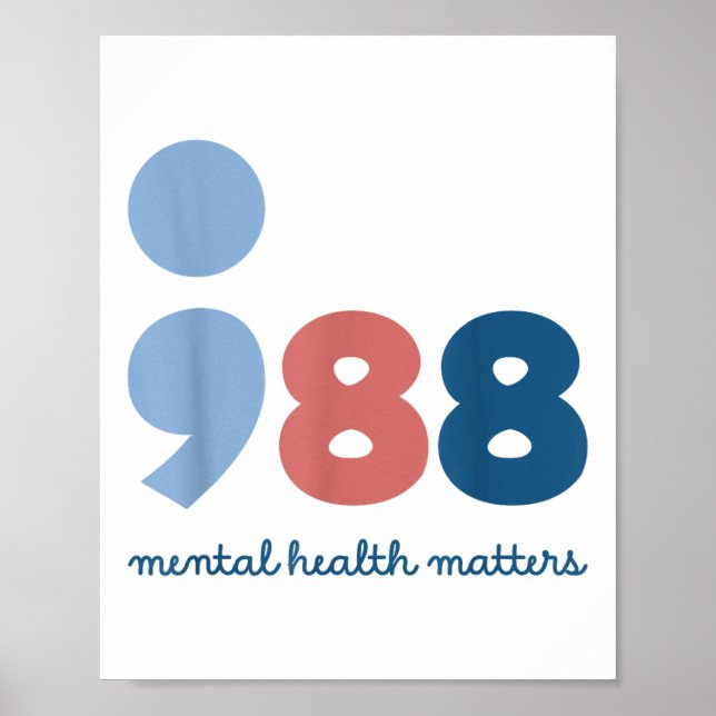 988 Mental Health S Suicide Prevention Awareness  Poster (Front)