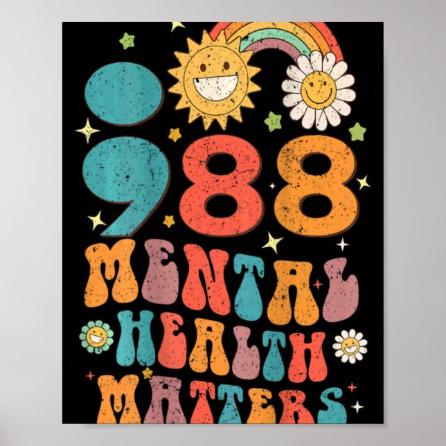 988 Mental Health S Suicide Prevention Retro  Poster (Front)