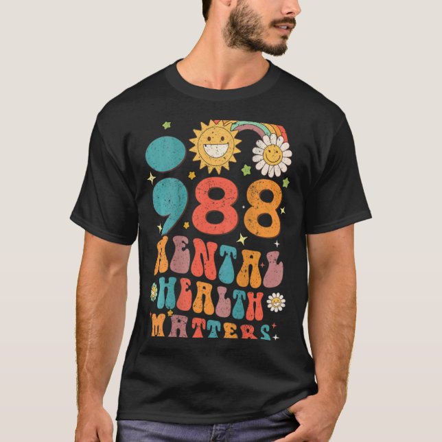 988 Mental Health S Suicide Prevention Retro  T-Shirt (Front)