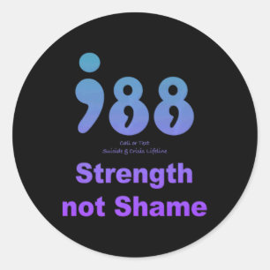988 National Suicide And Crisis Lifeline Strength Classic Round Sticker