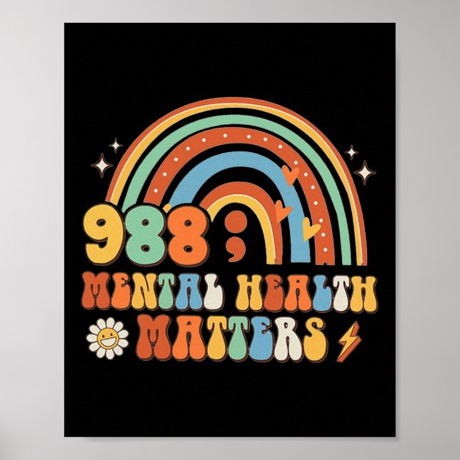 988 Semicolon Mental Health Matters Suicide Preven Poster (Front)