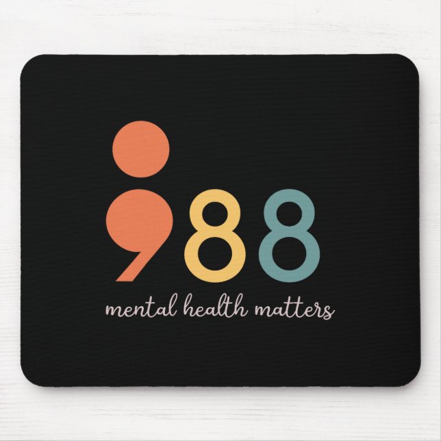 988 Semicolon Mental Health Problems Suicide Preve Mouse Mat (Front)