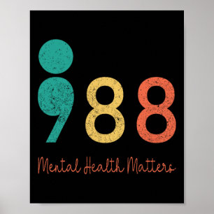 988 Semicolon Mental Health Problems Suicide Preve Poster