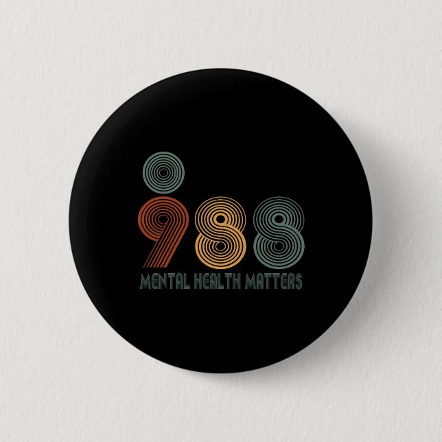 988 Semicolon Mental Health S  6 Cm Round Badge (Front)