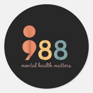 988 Semicolon Mental Health S Awareness Classic Round Sticker