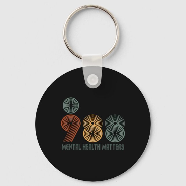 988 Semicolon Mental Health S  Key Ring (Front)