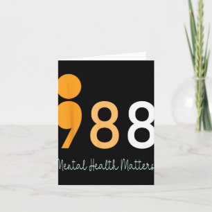 988 Semicolon Mental Health S Suicide Preven  Card