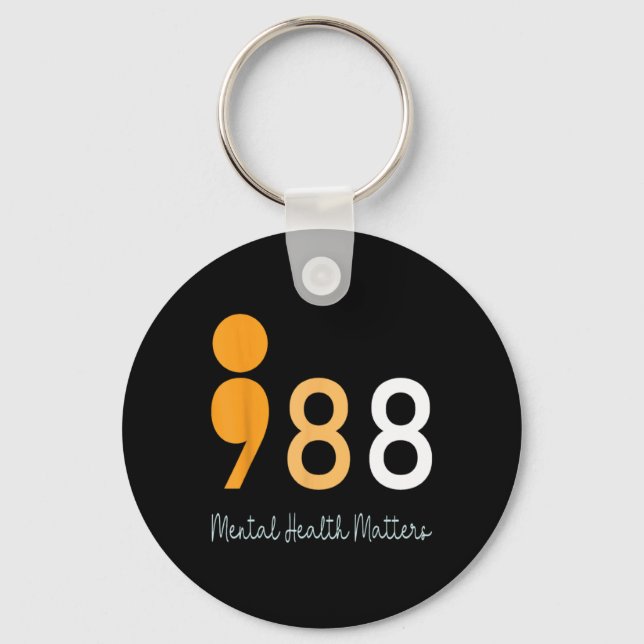 988 Semicolon Mental Health S Suicide Preven  Key Ring (Front)