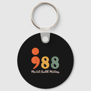 988 Semicolon Mental Health S Suicide Prevention Key Ring