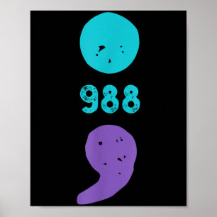988 Semicolon Mental Health S Suicide Prevention  Poster