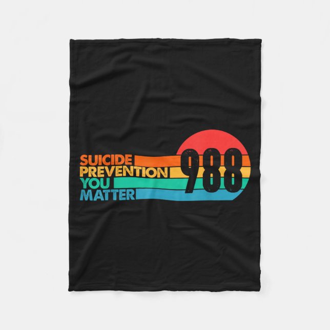 988 Shirt Suicide Prevention Lifeline 988 Awarenes Fleece Blanket (Front)