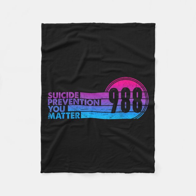 988 Shirt Suicide Prevention Lifeline 988 Awarenes Fleece Blanket (Front)