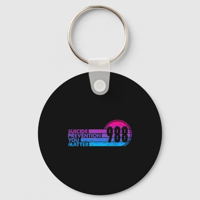 988 Shirt Suicide Prevention Lifeline 988 Awarenes Key Ring (Front)