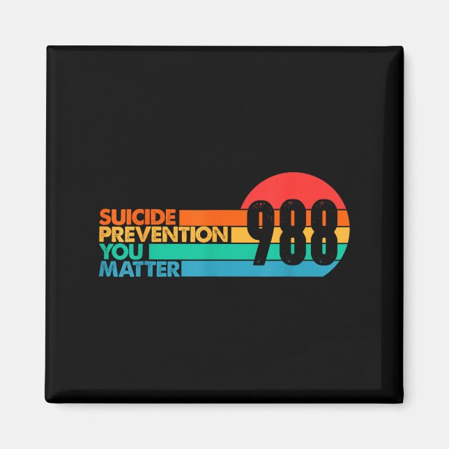 988 Shirt Suicide Prevention Lifeline 988 Awarenes Magnet (Front)