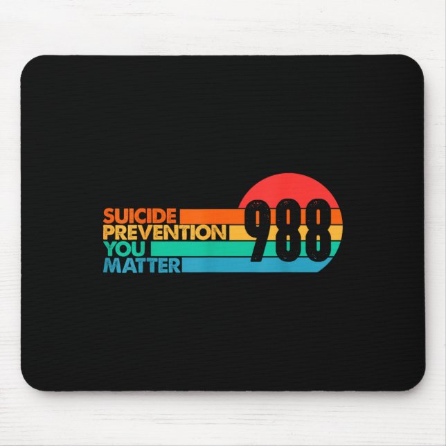 988 Shirt Suicide Prevention Lifeline 988 Awarenes Mouse Mat (Front)