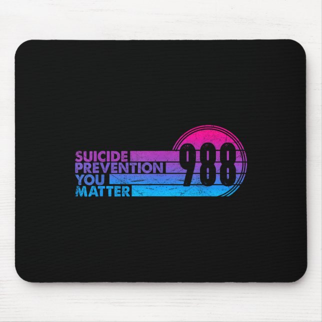 988 Shirt Suicide Prevention Lifeline 988 Awarenes Mouse Mat (Front)