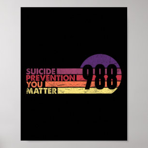 988 Shirt Suicide Prevention Lifeline 988 Awarenes Poster