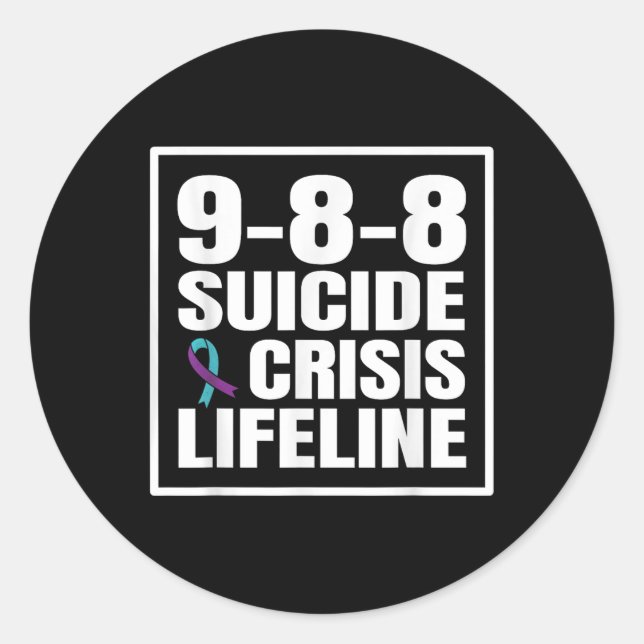 988 Suicide And Crisis Lifeline Suicide Prevention Classic Round Sticker (Front)