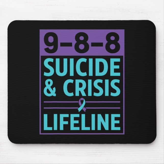 988 Suicide And Crisis Lifeline Suicide Prevention Mouse Mat (Front)