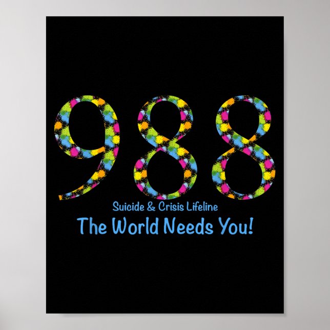 988 Suicide And Crisis Lifeline The World Needs Yo Poster (Front)
