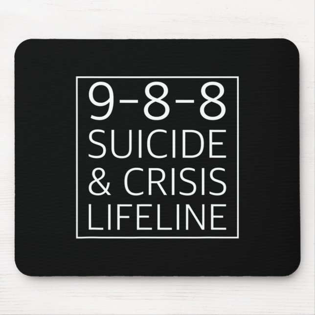 988  - Suicide Awareness Crisis Lifeline 988   Mouse Mat (Front)