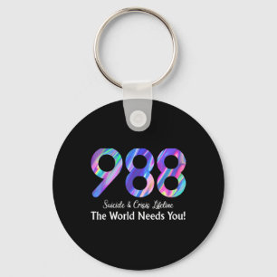 988 Suicide Crisis Lifeline The World Needs You Key Ring