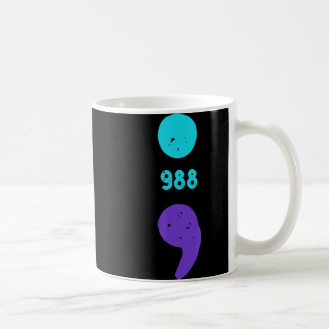 988 Suicide Prevention 988 Comma  Coffee Mug (Right)