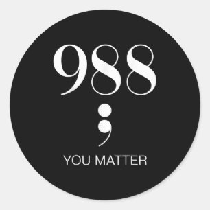 988 Suicide Prevention Awareness Classic Round Sticker